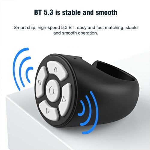 Bluetooth Remote Control Ring with 15m Range, Wireless Phone Scroller for Android and iOS with Charging Case 2