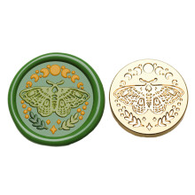 Animal Series Sealing Waxed Stamp Brass Head-moth moon phases