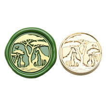 Animal Series Wax Seal Stamp for Photo Brass-giraffe family