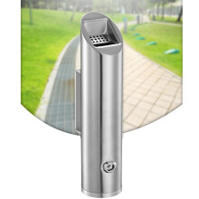 WallMounted Smoker Pole Brushed Stainless Steel Outdoor Ashtray Ref: 3523