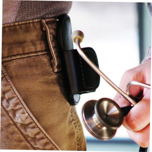 Stethoscope Holder for Elasticated Belt Clip Leather Case Easy Access for Doctors Nurses Paramedics 1 1