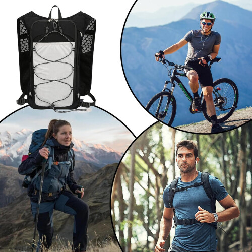 Hydration Backpack for Running, Hiking, Cycling, Camping Black A 2
