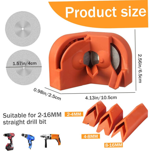 Electric Drill Bit Sharpener for 5/64'' to 5/8'' HSS Carbide Bits with Fast Precision Grinding 1