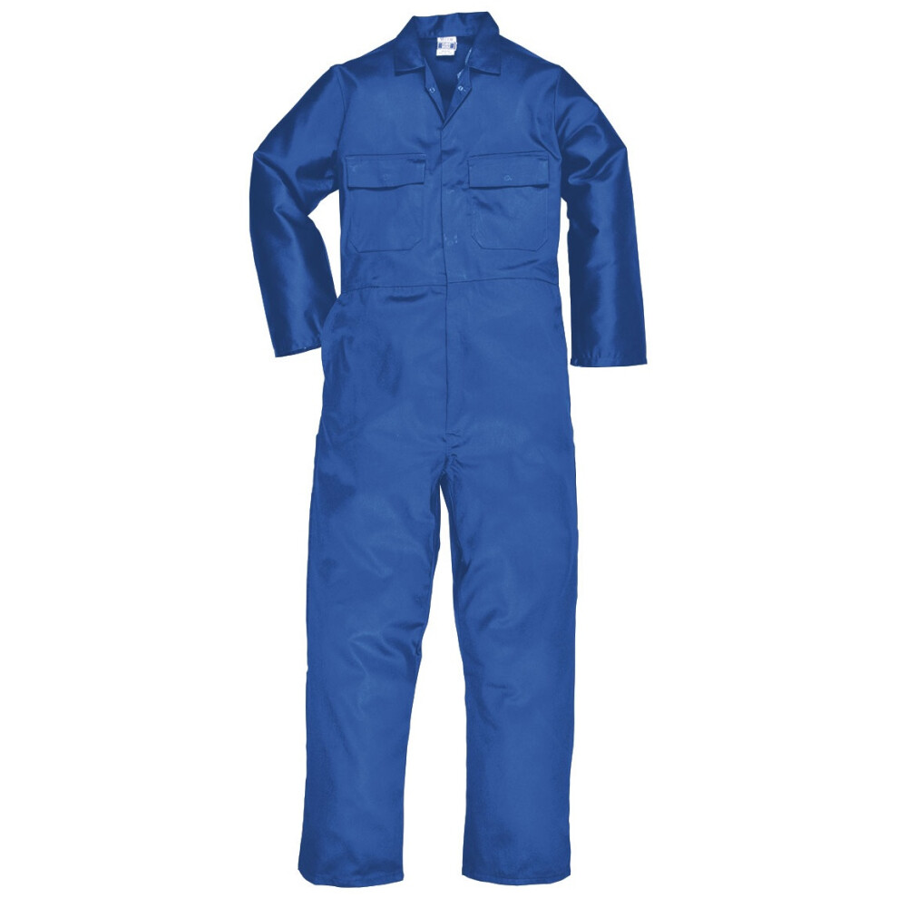 (L x Regular, Royal) Portwest Mens Euro Work Polycotton Coverall (S999) / Workwear