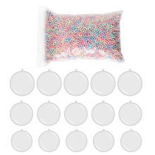 15 stuks doorzichtige ornamentballen met kleurrijke kralen-Set 1