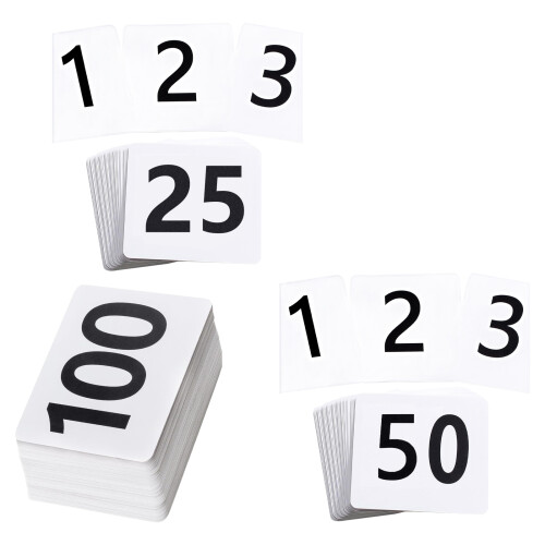 Cartes numériques Double face,-1 à 100 texte noir sur blanc 1