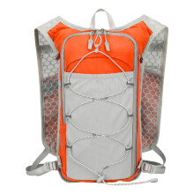 Hydration pack for running, marathoners, with reflective features, orange.