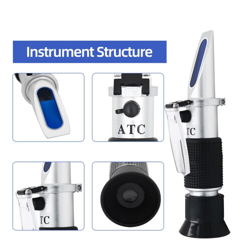 Refractometer, ATC Sugar Refractometer 040% Brix 025% Alcohol Meter Ref: 6116 2