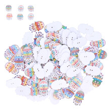 100 Stück DIY-Jellyfish-Muster Holzknöpfe für Kleidung & Accessoires