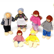 Role Play Games With Wooden Dollhouse Set, Educational Toy Of Natural Wood And High Quality Wool Fabrics Inspires Creative Play