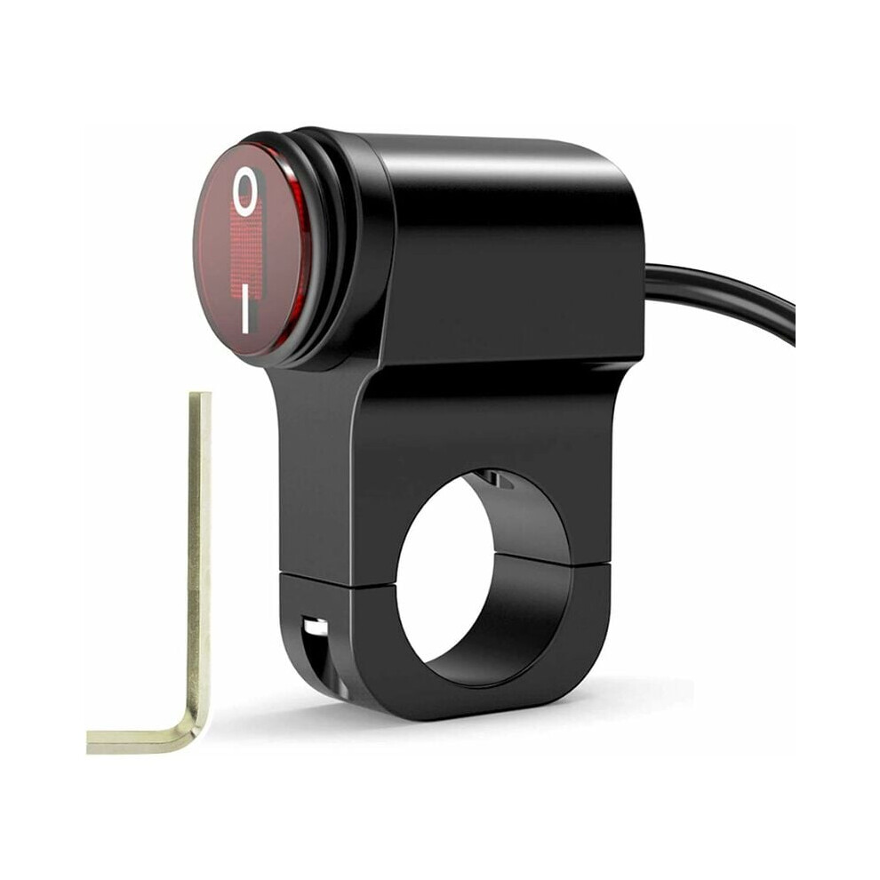 Handlebar Switch For 12V Electrical System, Cnc Aluminium Alloy Waterproof Motorcycle Toggle Switch, Universal Fit For Motorcycles Electric Light 9138057162271
