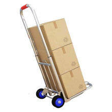Heavy Duty Portable Utility Cart with Rubber Wheels, Foldable Hand Truck for Moving Shopping and Travel, Adjustable Handle Foldable Dolly with Noisele