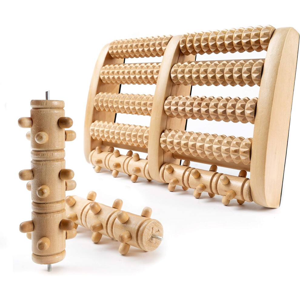 Reflexology Massage Tool, Portable Wooden Foot Massager Promotes Blood Circulation, Ideal Gift For Occasions (26X12Cm)