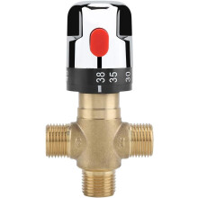 Valvă de amestec termostatică cu trei căi din alamă masivă, control constant al temperaturii pentru robinet, duș, fără plumb, filet NPT