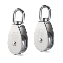 Bloco de polia simples, aço inoxidável 304 antiferrugem com alta capacidade de carga, polia deslizante flexível para manuseio perfeito de cordas