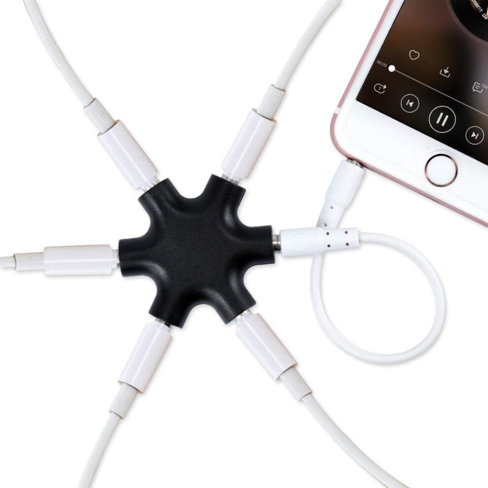 Earphone Splitter Adapter, Portable Music Sharing Device, Anti-Interference Stereo Audio Hub For Multiple Headsets 9048212439691