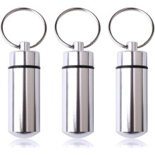 Breloc portabil pentru cutie de pastile, mini organizator de pastile din aliaj de aluminiu, recipient pentru poșetă, recipient protector pentru