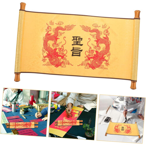 Chinese Emperor Cosplay Scroll Asian Style Blank Scroll For Party Decorations Emperor Accessory 2