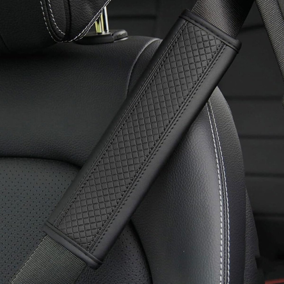 2Pcs Car Seat Belt Cover For Audi Sq5 20142017, Soft Leather Shoulder Pad Protector, Black 9189345094866