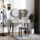 Homcom HOMCOM Dressing Table Set with 3 Drawers, Storage shelves and Stool, Grey 4