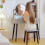 Homcom HOMCOM Dressing Table Set with 3 Drawers, Storage shelves and Stool, Grey 8