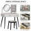 Homcom HOMCOM Dressing Table Set with 3 Drawers, Storage shelves and Stool, Grey 6