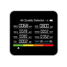 Air Quality Monitor with CO2 CO and PM2.5 Detection 9in1 LED Display for Home and Office