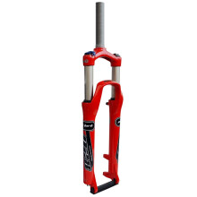 20inch MTB suspension fork red, aluminum alloy 27.5inch bicycle hydraulic shock absorber fork travel 115mm Ref: 8317