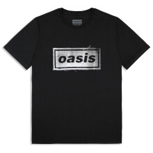 (L, Black) Oasis Thread Band Logo T Shirt