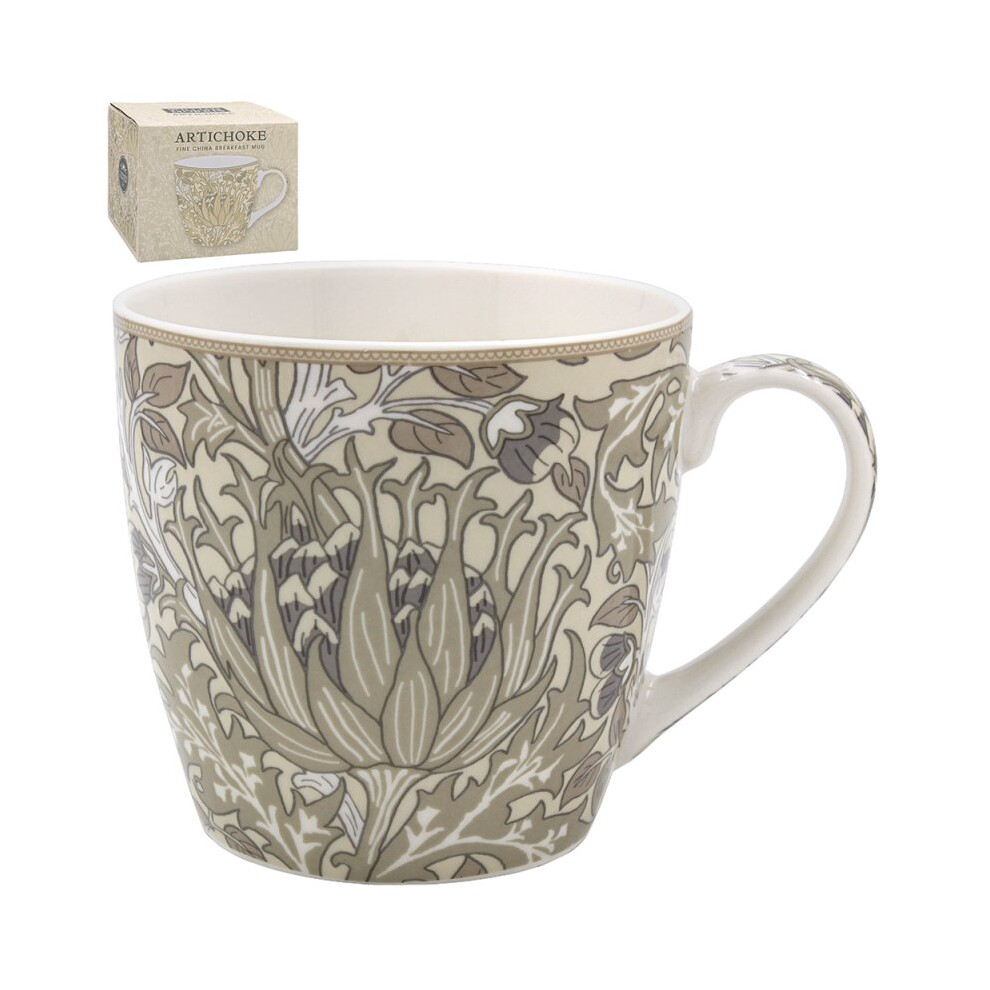 Lesser & Pavey William Morris Artichoke Larger Capacity China Breakfast Mug 400Ml (15 Fl Oz)