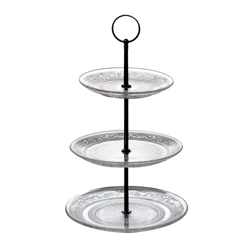 3 Tier Glass Cake Stand Afternoon Tea Wedding Plate Party Tableware Display