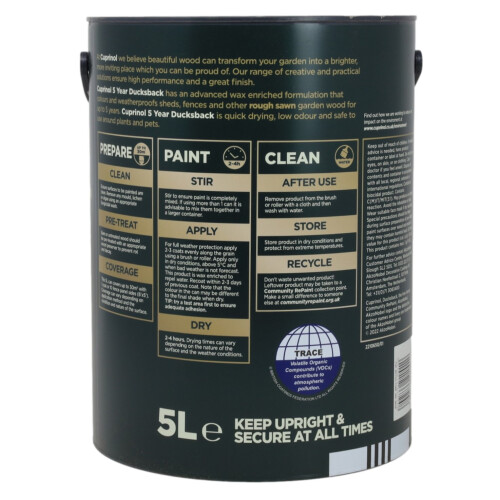 Cuprinol Cuprinol Ducksback 5L Paint Herring Grey 1