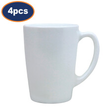 Luminarc Coffee Mug White Opal Glass 320ml Tea Cup Hot Drinks New Morning 4pcs