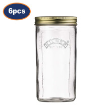 Kilner Preserving Jar 6Pcs Large Airtight Glass Storage Wide Mouth Container 1L