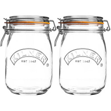Kilner 2pcs 1 Litre Vintage Glass Clip Top Airtight Preserve Jar Food Storage