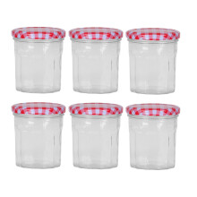 Set Of 6 Glass Storage Jar 300ml With Lid