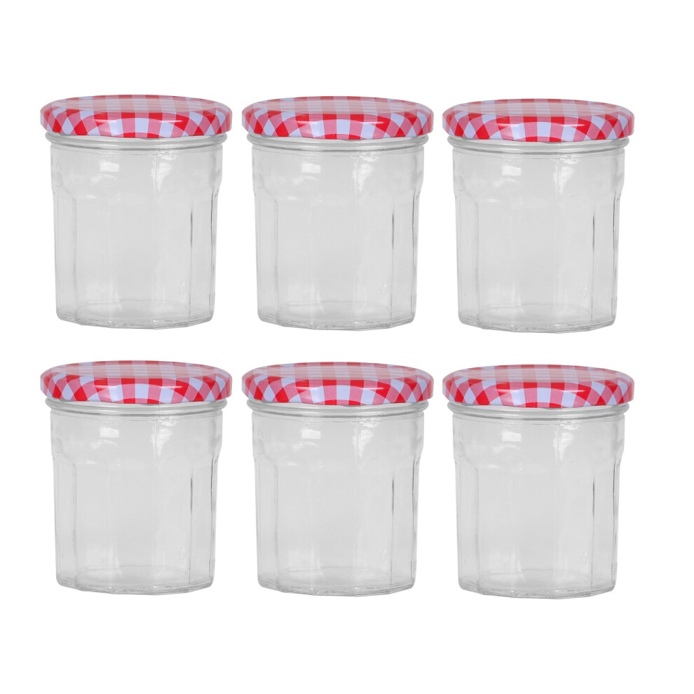 Urban Living Set Of 6 Glass Storage Jar 300Ml With Lid
