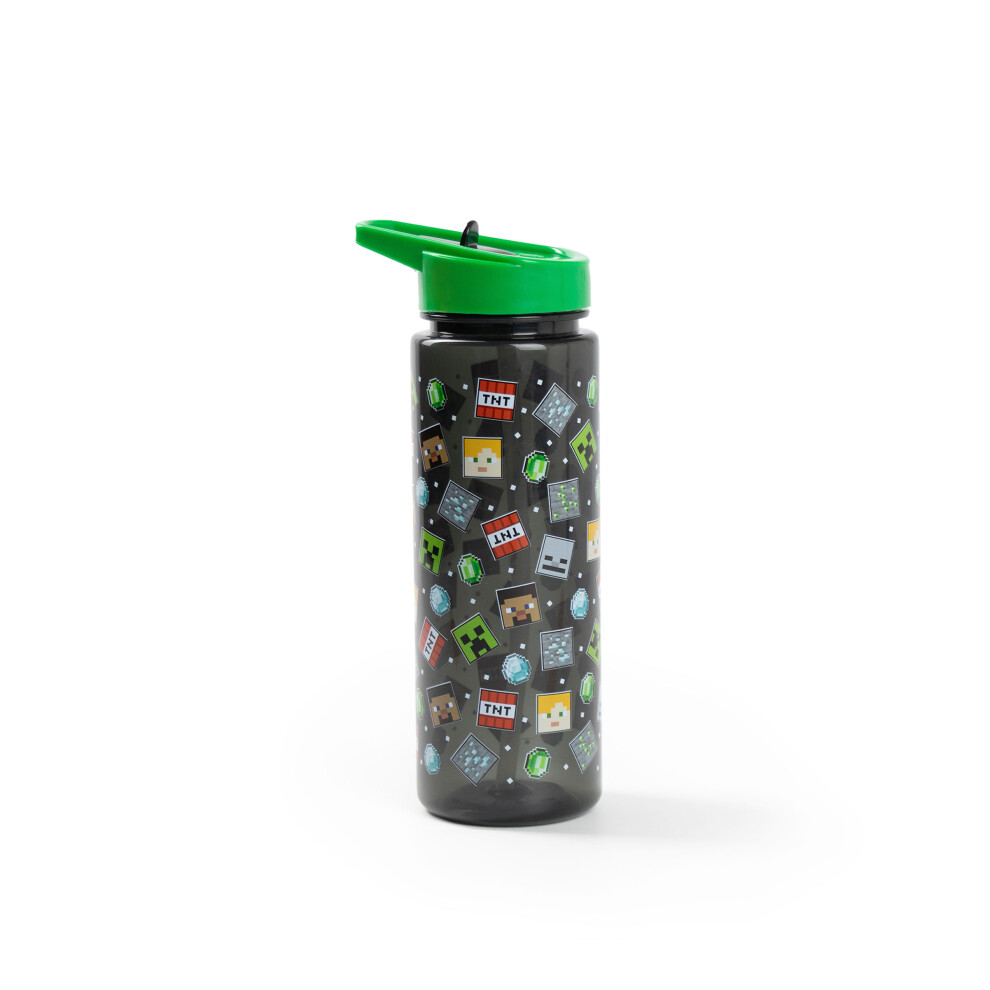 Minecraft Straw Water Bottle (Unisex Kids ) Black