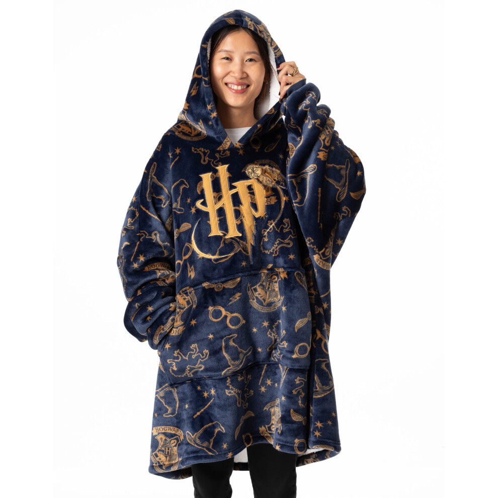Harry Potter Women's Blue Blanket Hoodie | Navy | Official Merch In - Image 4