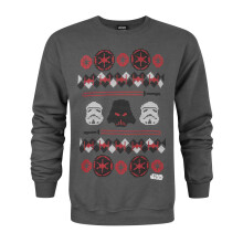(Medium) Star Wars Christmas Jumper (Mens Grey)