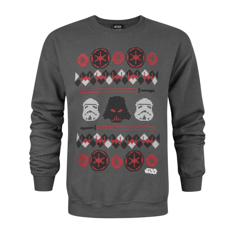 New Star Wars Men's (Medium) Christmas Jumper ( ) Grey