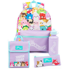 Squishmallows Back Pack 4 Piece Set 4 Piece Backpack Set (Unisex Kids Purple)