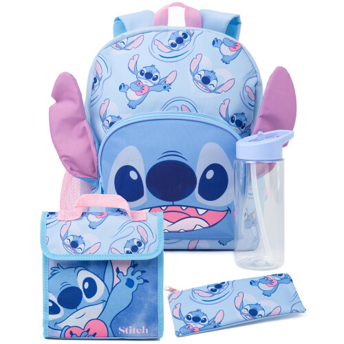 Disney Disney Stitch 4 Piece Backpack Set (Unisex Kids Blue)