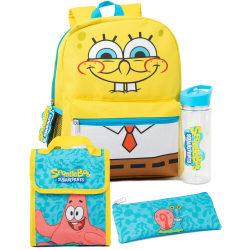 SpongeBob SquarePants SpongeBob SquarePants 4 Piece Backpack Set (Unisex Kids Multicoloured)