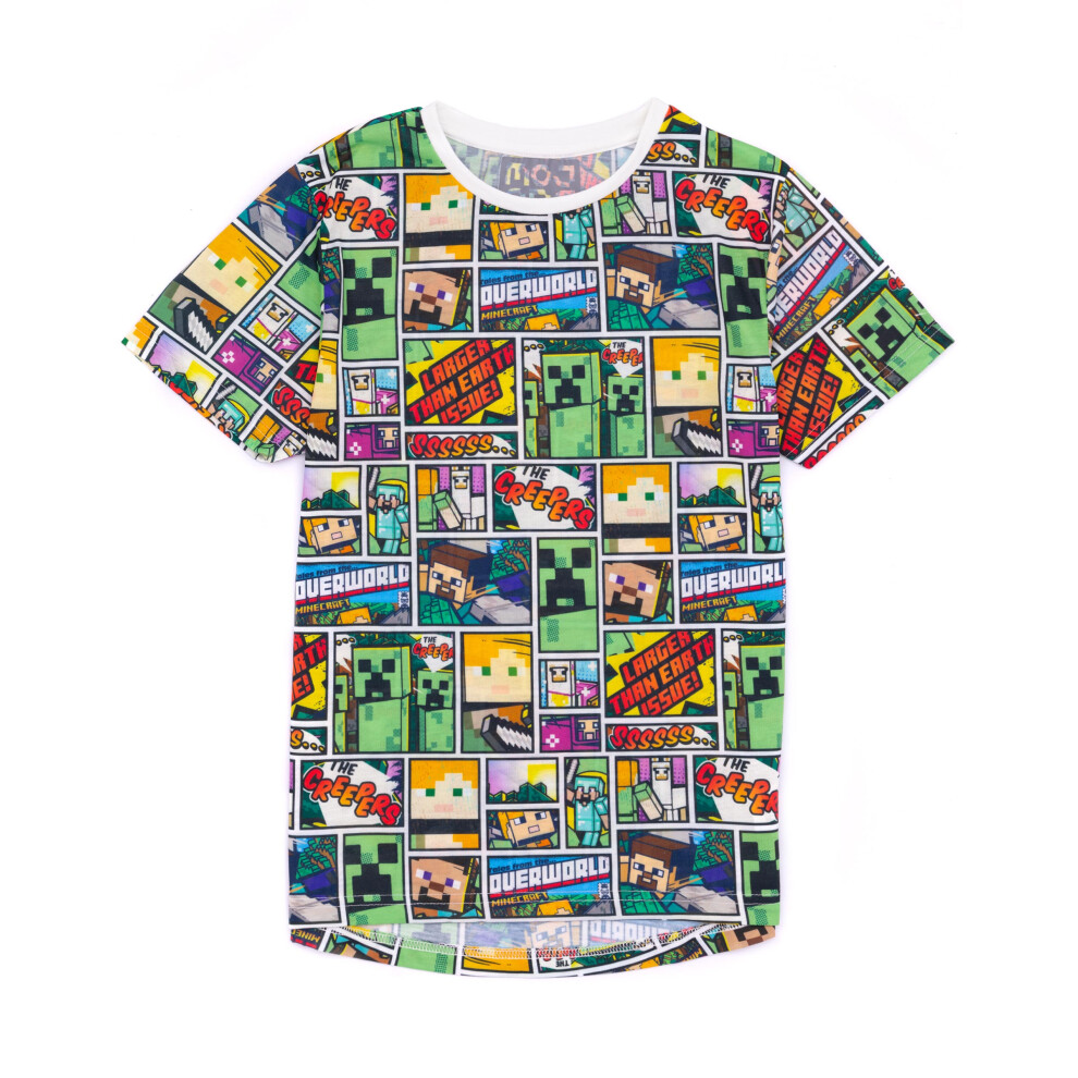Minecraft (12-13 Years) Overworld Boy's T-Shirt Multicoloured