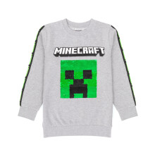 (13-14 Years) Minecraft Kids Grey Creeper & Tnt Sweatshirt