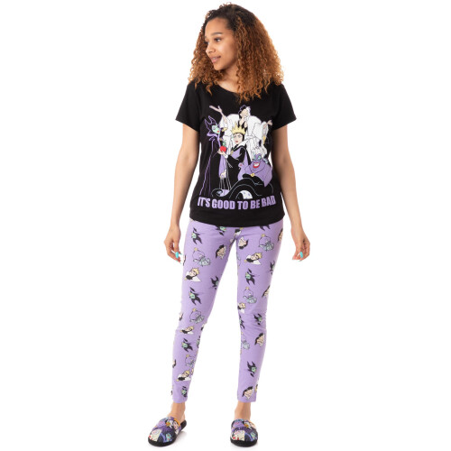(XL) Disney Womens Black Villains Pyjamas