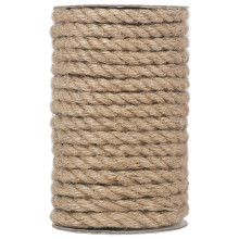 50 Feet 8mm Natural Jute Rope Heavy Duty Twine for Crafts Cat Scratch Post Bundling Brown
