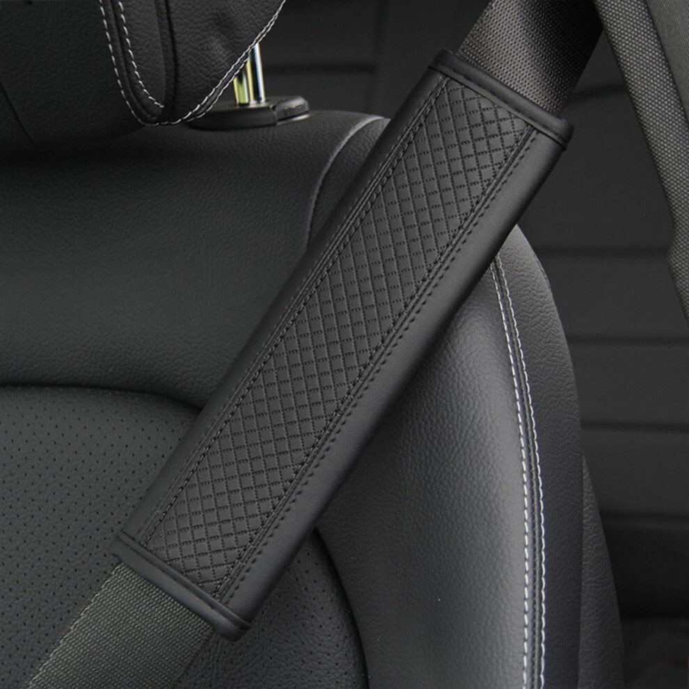 2Pcs Car Seat Belt Cover With Safety Shoulder Cushion For Porsche Panamera 20092016 Black 9382693300706