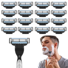 Razor Blades Refills 16 Pack Triple Blade Precision Smooth Shave for Gillette Mach 3 Men